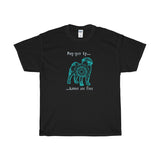 Pug Dog Pet Themed Crewneck T-Shirt – Pugger up Kisses are Free logo - Adult (Unisex) Sizes 3XL,4XL,5XL in 19 colors - Daisey's Doggie Chic