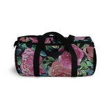 Dark Mauve Pink Roses Duffel with Dk Purple Dotted Ends Duffel  Bag - Daisey's Doggie Chic