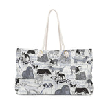 Exclusive Dog Art Tote Les Chiens Dogs Always - Classic Dog Breeds - Choice of Tall Tote or oversized Weekender Bags - personalize - Daisey's Doggie Chic