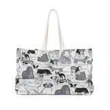 Exclusive Dog Art Tote Les Chiens Dogs Always - Classic Dog Breeds - Choice of Tall Tote or oversized Weekender Bags - personalize - Daisey's Doggie Chic