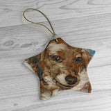 Daisey's Custom Ceramic Ornaments - Art made from Photo - Choice of Circle, Oval, Heart or Star - Daisey's Doggie Chic