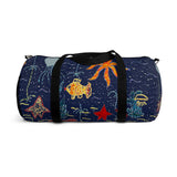 Exclusive Child Art Duffel Bag Under the Sea shown in NAVY Blue Gym Bag - Choice of Color & Size - personalize - Daisey's Doggie Chic