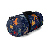 Exclusive Child Art Duffel Bag Under the Sea shown in NAVY Blue Gym Bag - Choice of Color & Size - personalize - Daisey's Doggie Chic