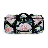 Pale Pink Roses Duffel Pink Dotted Navy Blue Ends Duffel  Bag - Daisey's Doggie Chic