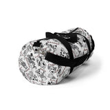 Exclusive Pet Art Duffel Bag - Black White Patchwork Dogs with Cutesy Names - Sizes S or L - personalize - Daisey's Doggie Chic