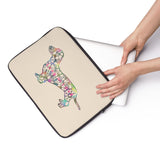 Laptop Sleeve Case - Dachshund Long on LOVE - Color Khaki -Personalize Free - Daisey's Doggie Chic