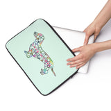 Laptop Sleeve Case - Dachshund Long on LOVE - Color Sea Spray - Personalize Free - Daisey's Doggie Chic