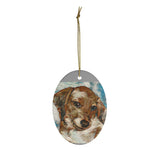Daisey's Custom Ceramic Ornaments - Art made from Photo - Choice of Circle, Oval, Heart or Star - Daisey's Doggie Chic