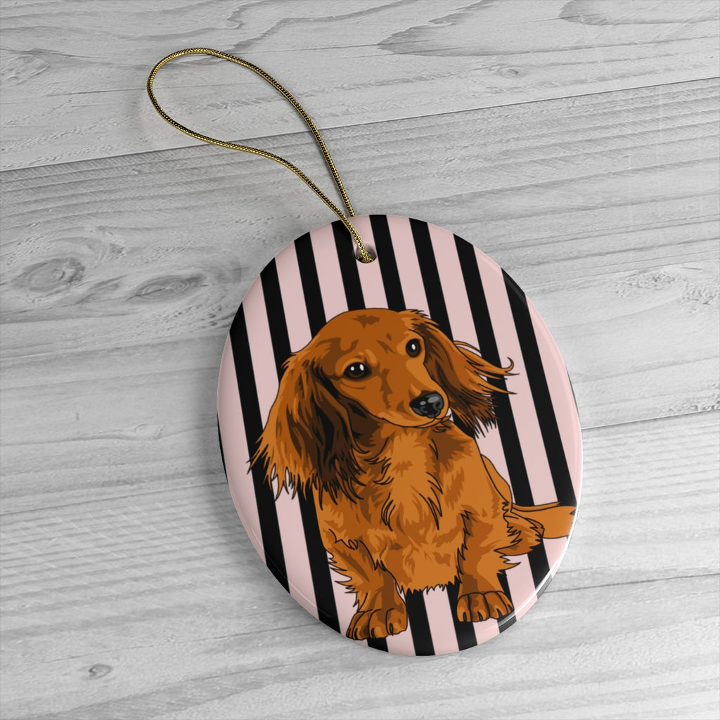 Daisey's Custom Ceramic Ornaments - Art made from Photo - Choice of Circle, Oval, Heart or Star - Daisey's Doggie Chic