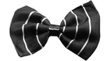 Super Fun & Festive Bow Tie for Small Dogs in Classic B/W Pinstripe - Daisey's Doggie Chic