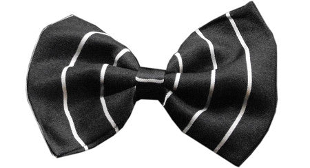 Super Fun & Festive Bow Tie for Small Dogs in Classic B/W Pinstripe - Daisey's Doggie Chic