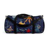 Exclusive Child Art Duffel Bag Under the Sea shown in NAVY Blue Gym Bag - Choice of Color & Size - personalize - Daisey's Doggie Chic