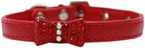 Bow-Dacious Crystal Bow Tie Collar in Color Red - Daisey's Doggie Chic