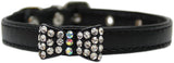 Bow-Dacious Crystal Bow Tie Collar in Color Black - Daisey's Doggie Chic