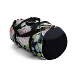 Pale Pink Roses Duffel with Navy Blue Solid Ends Duffel  Bag - Daisey's Doggie Chic