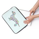 Laptop Sleeve Case - Dachshund Long on LOVE - Color Spa Blue - Personalize Free - Daisey's Doggie Chic