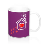 Ceramic Mug -Two-Sided Theme - A House Isn't a Home Without Paws - Purple - Personalize - 11oz OR 15oz - Daisey's Doggie Chic