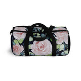 Pale Pink Roses Duffel with Navy Blue Solid Ends Duffel  Bag - Daisey's Doggie Chic