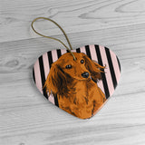 Daisey's Custom Ceramic Ornaments - Art made from Photo - Choice of Circle, Oval, Heart or Star - Daisey's Doggie Chic