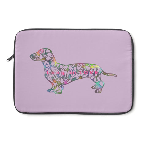 Laptop Sleeve Case - Dachshund Long on LOVE - Color Lavender - Personalize Free - Daisey's Doggie Chic