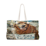 Exclusive Custom Dog Art Tote - I Loved Her First - Golden Retriever -Choice of Tall Tote or oversized Weekender Bags - personalize - Daisey's Doggie Chic