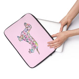 Laptop Sleeve Case - Dachshund Long on LOVE - Color Light Pink - Personalize Free - Daisey's Doggie Chic