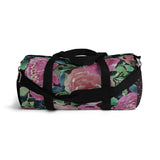 Dark Mauve Pink Roses Duffel with Dk Purple Dotted Ends Duffel  Bag - Daisey's Doggie Chic