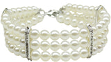 Puppy Jewelry-3-Row Pearl Necklace Bling Collar - Daisey's Doggie Chic