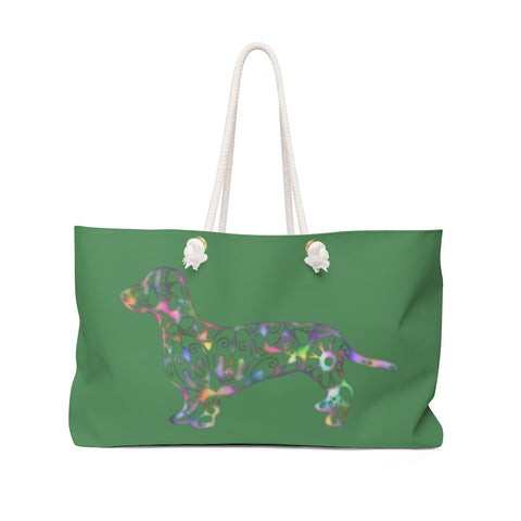 A Dachshund Weekender Bag - Color Zucchini - Oversized Tote – Free Personalization - Daisey's Doggie Chic