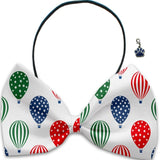 Air Balloon Races - Fun Party Themed Bowtie 2-Pack set with Charm Accessory for Dogs or Cats - Daisey's Doggie Chic