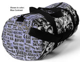 Exclusive Pet Art Duffel Bag - The Many Faces of Dogs with Name List Contrast - Sizes Small or Large - Choice of Color - personalize - Daisey's Doggie Chic
