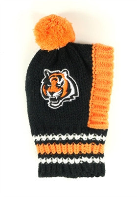 Cincinnatti BENGALS  NFL Official Licensed Ski Hat for Dogs in color Black/Orange - Daisey's Doggie Chic