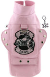 Biker Dawg Motorcycle Harness Jacket and Charm -Choice of 2 Colors Black or Pink - Daisey's Doggie Chic