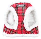 Blitzen Quilted Plaid Jacket Vest Harness - Color Holiday Red Plaid - Daisey's Doggie Chic