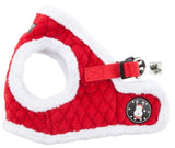Blitzen Quilted Plush Jacket Vest Harness - in Color Santa's Red - Daisey's Doggie Chic