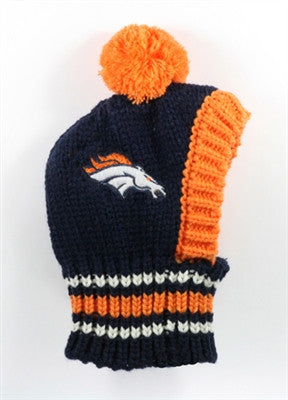 Denver BRONCOS NFL Official Licensed Ski Hat for Dogs in color Blue/Orange - Daisey's Doggie Chic