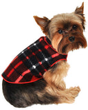 Cozy Holiday Classic Camel Blanket Red Plaid Fleece Pullover Tank - Daisey's Doggie Chic