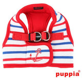 Puppia "Capitane Anchor" Red Choke-Free, Step-in Harness Vest Jacket with Smart Tag - Daisey's Doggie Chic