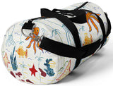 Exclusive Child Art Duffel Bag Under the Sea shown in NAVY Blue Gym Bag - Choice of Color & Size - personalize - Daisey's Doggie Chic