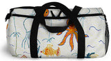 Exclusive Child Art Duffel Bag Under the Sea shown in NAVY Blue Gym Bag - Choice of Color & Size - personalize - Daisey's Doggie Chic