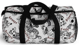 Exclusive Pet Art Duffel Bag - Black White Patchwork Dogs with Cutesy Names - Sizes S or L - personalize - Daisey's Doggie Chic