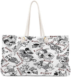 Exclusive Dog Art Tote - Patchwork Dogs with Cutesy Dog Names  - Choice of Tall Tote or oversized Weekender Bags - personalize - Daisey's Doggie Chic