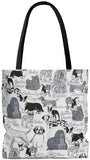 Exclusive Dog Art Tote Les Chiens Dogs Always - Classic Dog Breeds - Choice of Tall Tote or oversized Weekender Bags - personalize - Daisey's Doggie Chic
