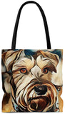 Exclusive Dog Art Tote - Chocolate Schnauzzi Schnauzzer - Dog Painting - Choice of Tall Tote or Weekender Bags - Personalize it - Daisey's Doggie Chic