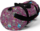 Exclusive Cat Art Duffel Bag - Black Spooky Skeletal Cats Inspirations - Sugar Skull Theme - Sizes S or L - personalize - Daisey's Doggie Chic