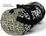 Exclusive Pet Art Duffel Bag - The Many Faces of Dogs with Name List Contrast - Sizes Small or Large - Choice of Color - personalize - Daisey's Doggie Chic