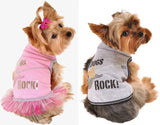 Dogs Rock Guitar Tank Top in 2 colors Gray/Black or Pink/Silver - Daisey's Doggie Chic
