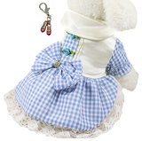 Dorothy Wizard of Oz Dog Costume in Gingham Check and Ruby Red Slippers Charm - Daisey's Doggie Chic