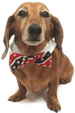 American Flag Stars and Stripes Bow Tie and Dress-up Shirt Collar With Pin - Daisey's Doggie Chic