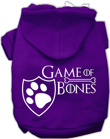 Game of Bones Dog's Fleece Hoodie in Color Purple - Daisey's Doggie Chic